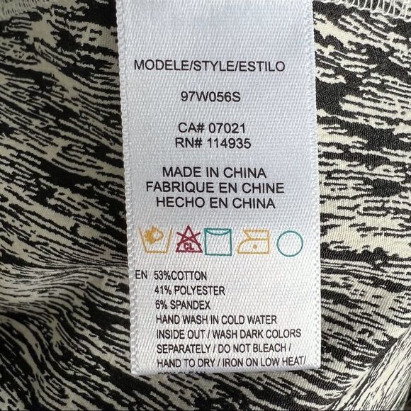 Monochromatic Black White Stretchy Print High Waist Pencil Skirt S - Picture 13 of 13